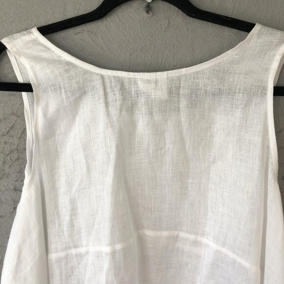 Planet by Lauren G Tank Top Womens Large Linen Sleeveless Asymmetrical Made USA - Picture 10 of 16